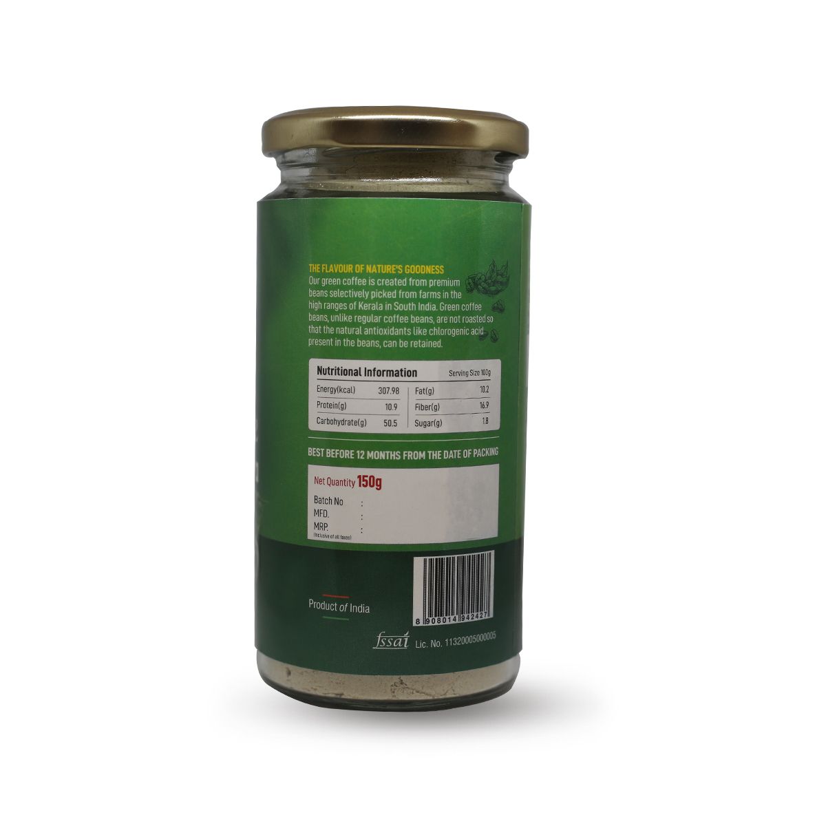 Organic Green Coffee Powder 150 G